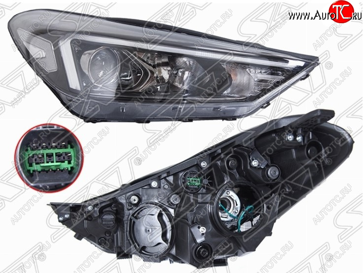 16 549 р. Правая передняя фара SAT (LED) Hyundai Tucson TL рестайлинг (2018-2021)  с доставкой в г. Пермь