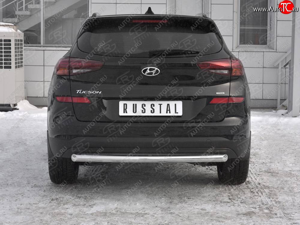 14 899 р. Защита заднего бампера (Ø63 мм, нержавейка) SLITKOFF Hyundai Tucson TL рестайлинг (2018-2021)  с доставкой в г. Пермь