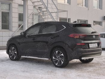 14 899 р. Защита заднего бампера (Ø63 мм, нержавейка) SLITKOFF Hyundai Tucson TL рестайлинг (2018-2021)  с доставкой в г. Пермь. Увеличить фотографию 2
