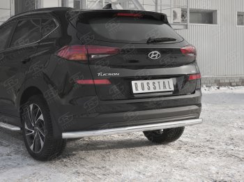 15 349 р. Защита заднего бампера (Ø63 мм, нержавейка) RUSSTAL Hyundai Tucson TL рестайлинг (2018-2021)  с доставкой в г. Пермь. Увеличить фотографию 3