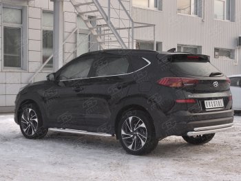 16 999 р. Защита заднего бампера (Ø63/42 мм, нержавейка) SLITKOFF Hyundai Tucson TL рестайлинг (2018-2021)  с доставкой в г. Пермь. Увеличить фотографию 2
