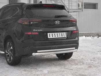 16 999 р. Защита заднего бампера (Ø63/42 мм, нержавейка) SLITKOFF Hyundai Tucson TL рестайлинг (2018-2021)  с доставкой в г. Пермь. Увеличить фотографию 3