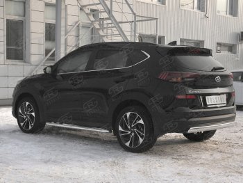 11 899 р. Защита заднего бампера (Ø75x42 мм, нержавейка) Russtal Hyundai Tucson TL рестайлинг (2018-2021)  с доставкой в г. Пермь. Увеличить фотографию 2