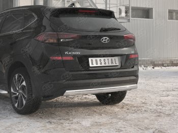 11 899 р. Защита заднего бампера (Ø75x42 мм, нержавейка) Russtal Hyundai Tucson TL рестайлинг (2018-2021)  с доставкой в г. Пермь. Увеличить фотографию 4