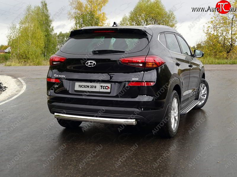 18 999 р. Защита заднего бампера (овальная) ТСС (нержавейка d75х42 мм) Hyundai Tucson TL рестайлинг (2018-2021)  с доставкой в г. Пермь