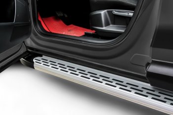 Порожки для ног Slitkoff Premium Hyundai Tucson  TL (2018-2021) рестайлинг (Silver)
