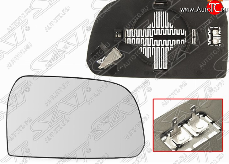 659 р. Правое полотно зеркала SAT (асферическое, с обогревом) Hyundai Tucson JM (2004-2010)  с доставкой в г. Пермь