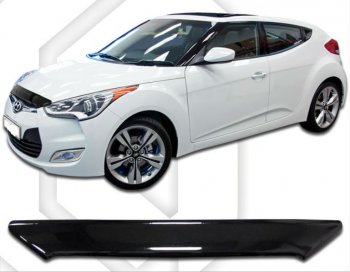 Дефлектор капота CA-Plastic Hyundai Veloster  FS (2011-2018) дорестайлинг, рестайлинг