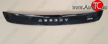 999 р. Дефлектор капота (с 2010 г.в.) Russtal (короткий) Hyundai Accent 2 LC седан дорестайлинг (ТагАЗ) (1999-2012)  с доставкой в г. Пермь