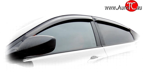 629 р. Дефлекторы окон (ветровики) (седан) Novline 4 шт.  Hyundai Solaris  RBr (2010-2017) седан дорестайлинг, седан рестайлинг  с доставкой в г. Пермь