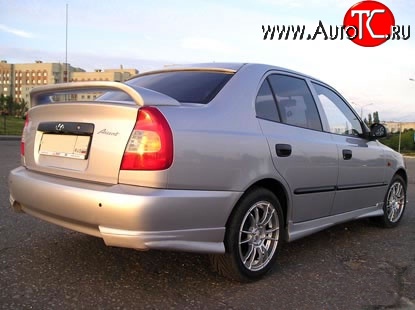 2 899 р. Козырёк на заднее стекло Street Hyundai Accent 2 LC седан дорестайлинг (ТагАЗ) (1999-2012) (Неокрашенный)  с доставкой в г. Пермь
