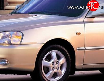 5 949 р. Переднее левое крыло Стандартное Hyundai Accent 2 LC седан дорестайлинг (ТагАЗ) (1999-2012) (Окрашенное)  с доставкой в г. Пермь