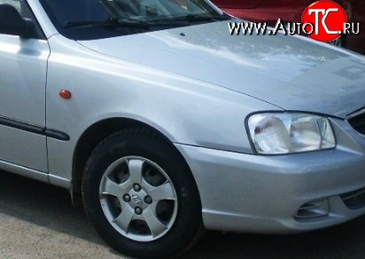 4 999 р. Переднее правое крыло Стандартное Hyundai Accent 2 LC седан дорестайлинг (ТагАЗ) (1999-2012) (Окрашенное)  с доставкой в г. Пермь