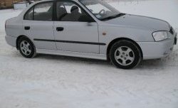 4 099 р. Пороги накладки Style  Hyundai Accent  2 LC (1999-2012) седан дорестайлинг (ТагАЗ) (Неокрашенные)  с доставкой в г. Пермь. Увеличить фотографию 3