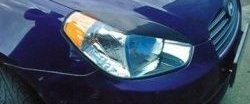 1 649 р. Реснички на фары CT v2 Hyundai Accent 3 MC седан (2005-2011) (Неокрашенные)  с доставкой в г. Пермь. Увеличить фотографию 2