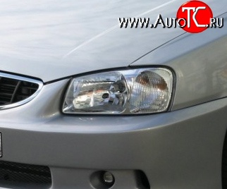 476 р. Прозрачная защита передних фар Novline Hyundai Accent 2 LC седан дорестайлинг (ТагАЗ) (1999-2012)  с доставкой в г. Пермь