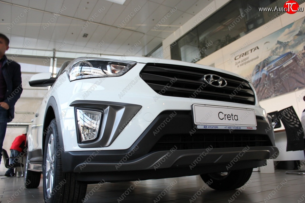 5 649 р. Накладка на передний бампер АвтоКрат  Hyundai Creta  GS (2015-2021) дорестайлинг, рестайлинг (Неокрашенная)  с доставкой в г. Пермь