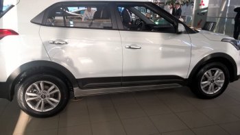 7 349 р. Пластиковые пороги АвтоКрат Hyundai Creta GS рестайлинг (2019-2021) (Неокрашенные)  с доставкой в г. Пермь. Увеличить фотографию 3