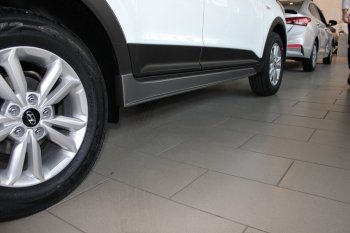 7 349 р. Пластиковые пороги АвтоКрат Hyundai Creta GS рестайлинг (2019-2021) (Неокрашенные)  с доставкой в г. Пермь. Увеличить фотографию 4