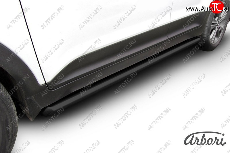 6 029 р. Защита штатных порогов Arbori (черная, d57 mm). Hyundai Creta GS рестайлинг (2019-2021)  с доставкой в г. Пермь