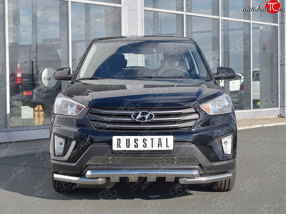 3 749 р. Защитная решётка в воздуховод бампера Berkut (нержавейка) Hyundai Creta GS дорестайлинг (2015-2019)  с доставкой в г. Пермь