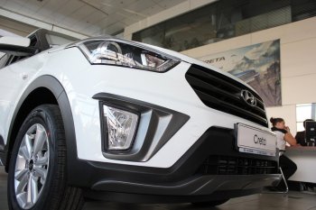 2 269 р. Накладки на ПТФ АвтоКрат Hyundai Creta GS дорестайлинг (2015-2019) (Неокрашенные)  с доставкой в г. Пермь. Увеличить фотографию 2
