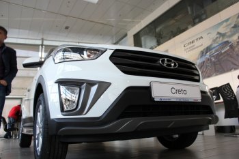 2 269 р. Накладки на ПТФ АвтоКрат Hyundai Creta GS дорестайлинг (2015-2019) (Неокрашенные)  с доставкой в г. Пермь. Увеличить фотографию 3