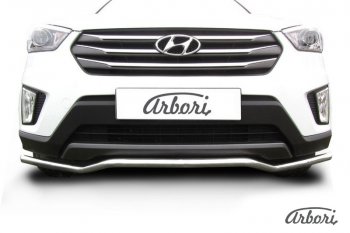 4 799 р. Защита переднего бампера Arbori (волна, нержавейка, 1 труба d42 mm). Hyundai Creta GS дорестайлинг (2015-2019)  с доставкой в г. Пермь. Увеличить фотографию 2