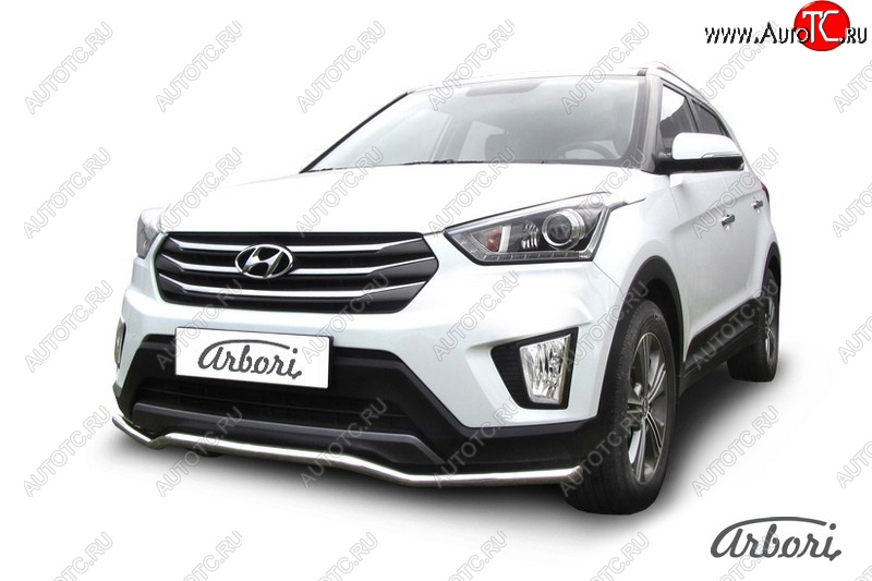 4 799 р. Защита переднего бампера Arbori (волна, нержавейка, 1 труба d42 mm). Hyundai Creta GS дорестайлинг (2015-2019)  с доставкой в г. Пермь