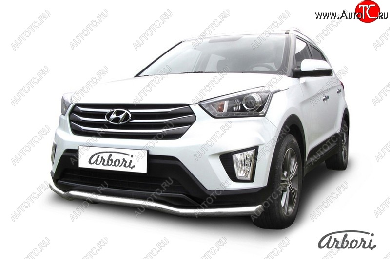 26 999 р. Защита переднего бампера Arbori (волна, нержавейка, 1 труба d57 mm).  Hyundai Creta  GS (2015-2021) дорестайлинг, рестайлинг  с доставкой в г. Пермь