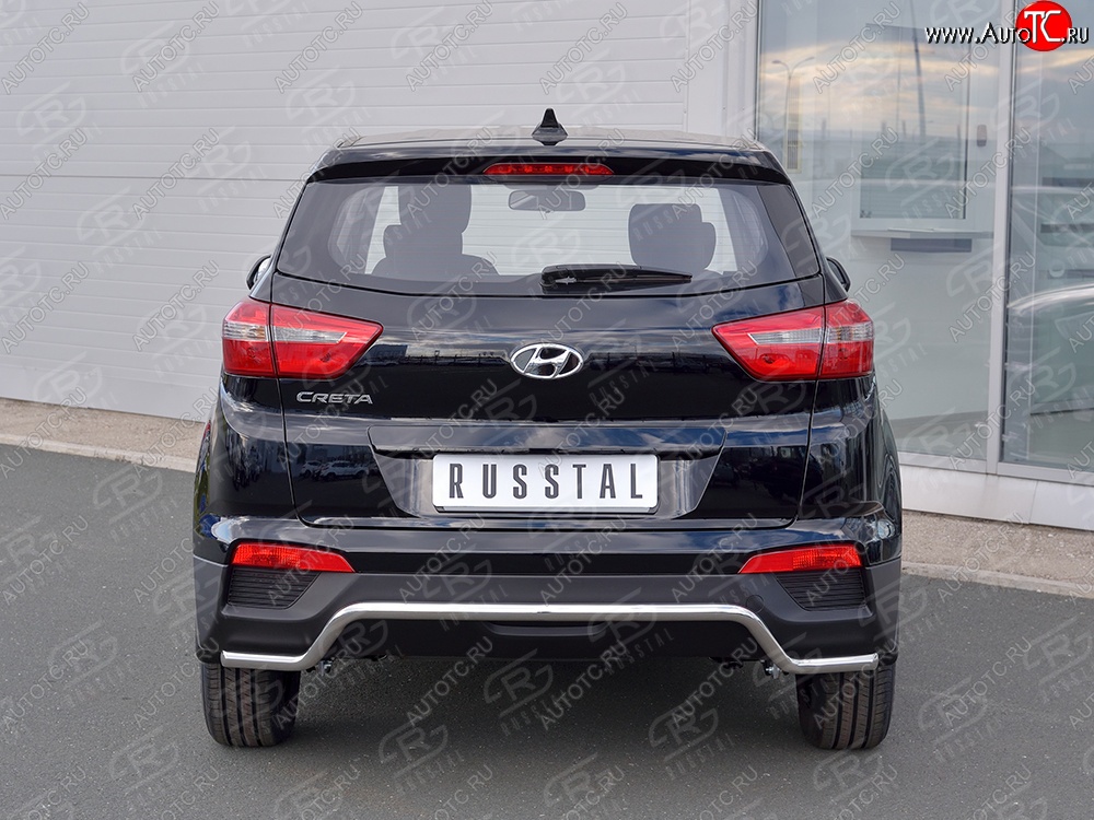 13 999 р. Защита заднего бампера (Ø42 мм волна, нержавейка) SLITKOFF  Hyundai Creta  GS (2015-2021) дорестайлинг, рестайлинг  с доставкой в г. Пермь