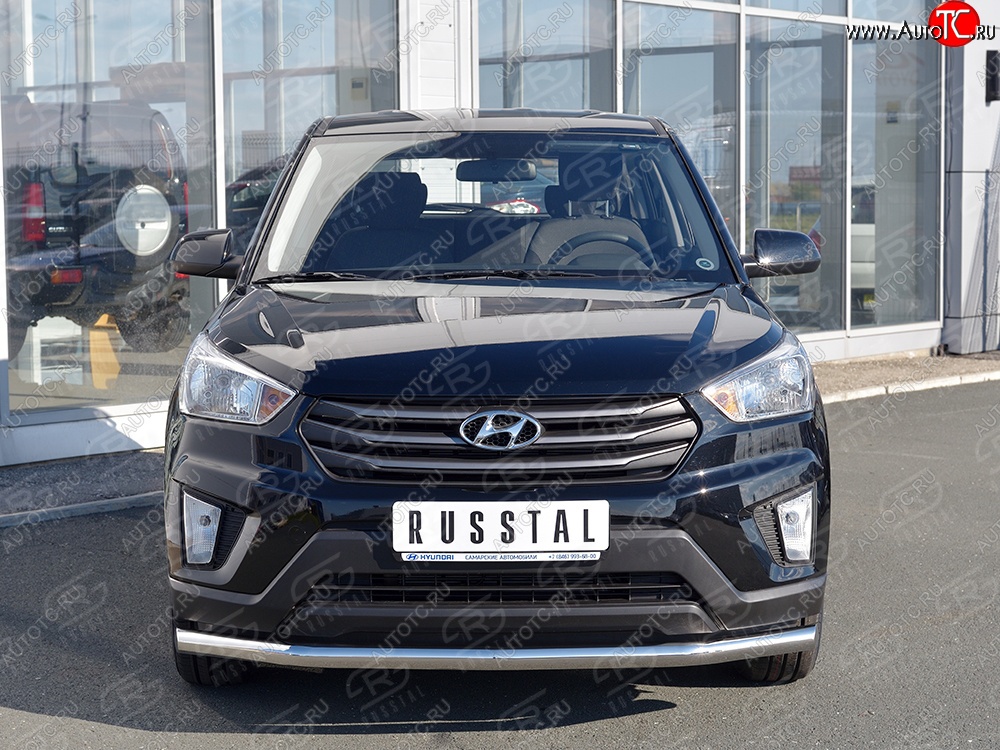 15 649 р. Защита переднего бампера (Ø63 мм, нержавейка) SLITKOFF  Hyundai Creta  GS (2015-2021) дорестайлинг, рестайлинг  с доставкой в г. Пермь