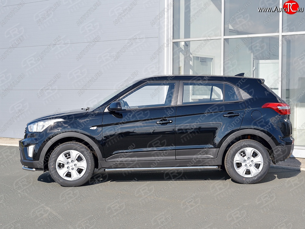16 549 р. Защита порогов из круглой трубы диаметром 42 мм SLITKOFF  Hyundai Creta  GS (2015-2021) дорестайлинг, рестайлинг  с доставкой в г. Пермь