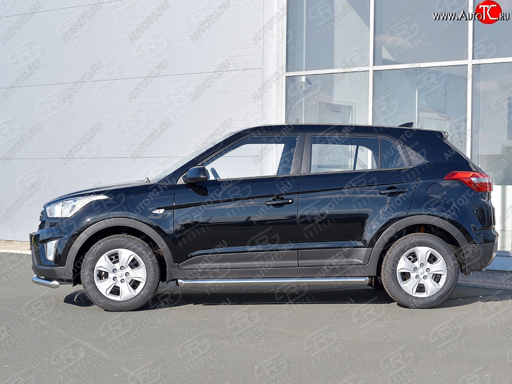 19 549 р. Защита порогов из круглой трубы диаметром 63 мм SLITKOFF  Hyundai Creta  GS (2015-2021) дорестайлинг, рестайлинг  с доставкой в г. Пермь