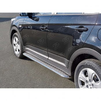 22 999 р. Широкая защита порогов с трубой d42 мм SLITKOFF v2  Hyundai Creta  GS (2015-2021) дорестайлинг, рестайлинг  с доставкой в г. Пермь. Увеличить фотографию 4