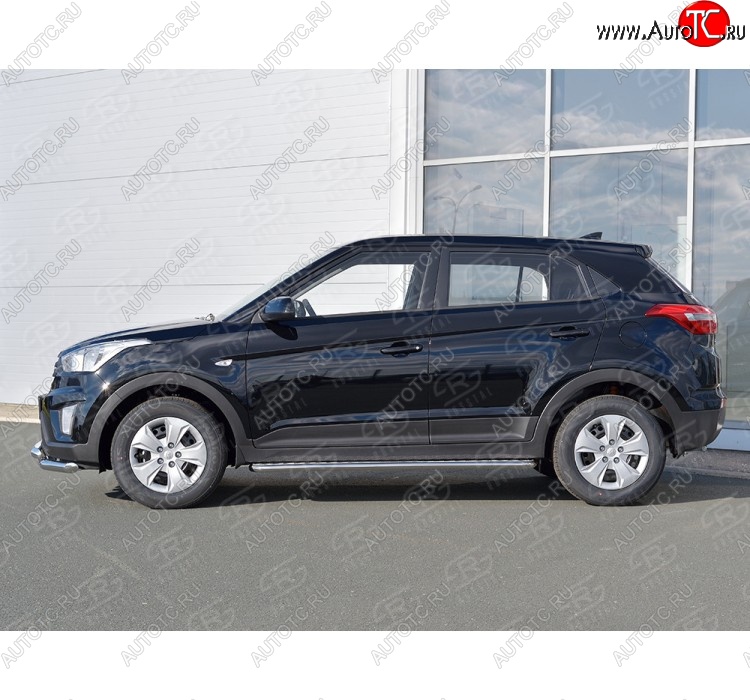 22 999 р. Широкая защита порогов с трубой d42 мм SLITKOFF v2  Hyundai Creta  GS (2015-2021) дорестайлинг, рестайлинг  с доставкой в г. Пермь