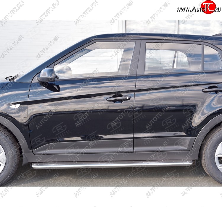 35 549 р. Порожки для ног (труба Ø42) SLITKOFF  Hyundai Creta  GS (2015-2021) дорестайлинг, рестайлинг (Вариант 3 (лист нерж, проф. нерж))  с доставкой в г. Пермь