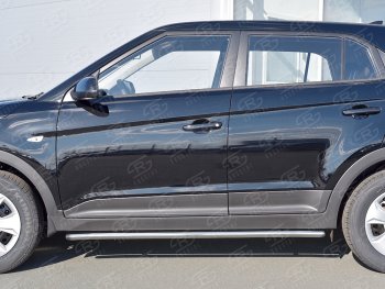 16 549 р. Защита порогов из круглой трубы d42 мм SLITKOFF v3  Hyundai Creta  GS (2015-2021) дорестайлинг, рестайлинг  с доставкой в г. Пермь. Увеличить фотографию 2