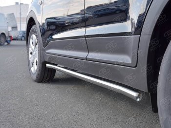 16 549 р. Защита порогов из круглой трубы d42 мм SLITKOFF v3  Hyundai Creta  GS (2015-2021) дорестайлинг, рестайлинг  с доставкой в г. Пермь. Увеличить фотографию 4