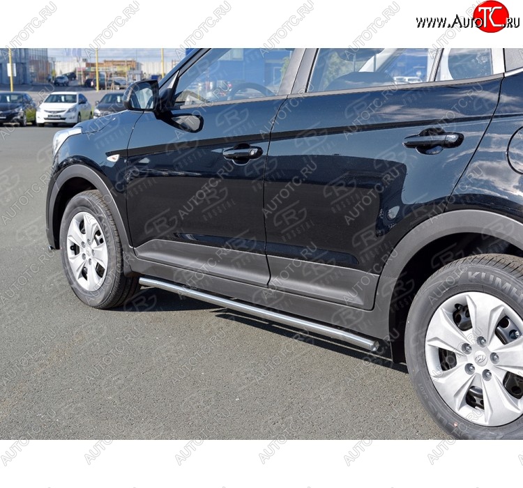 16 549 р. Защита порогов из круглой трубы d42 мм SLITKOFF v3  Hyundai Creta  GS (2015-2021) дорестайлинг, рестайлинг  с доставкой в г. Пермь