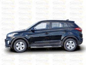 11 249 р. Защита порогов с пластиковыми вставками для ног SLITKOFF  Hyundai Creta  GS (2015-2021) дорестайлинг, рестайлинг  с доставкой в г. Пермь. Увеличить фотографию 5