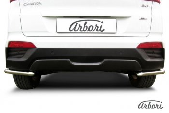 3 689 р. Защита заднего бампера Arbori (уголки, нержавейка, 1 труба d42 mm).  Hyundai Creta  GS (2015-2021) дорестайлинг, рестайлинг  с доставкой в г. Пермь. Увеличить фотографию 2