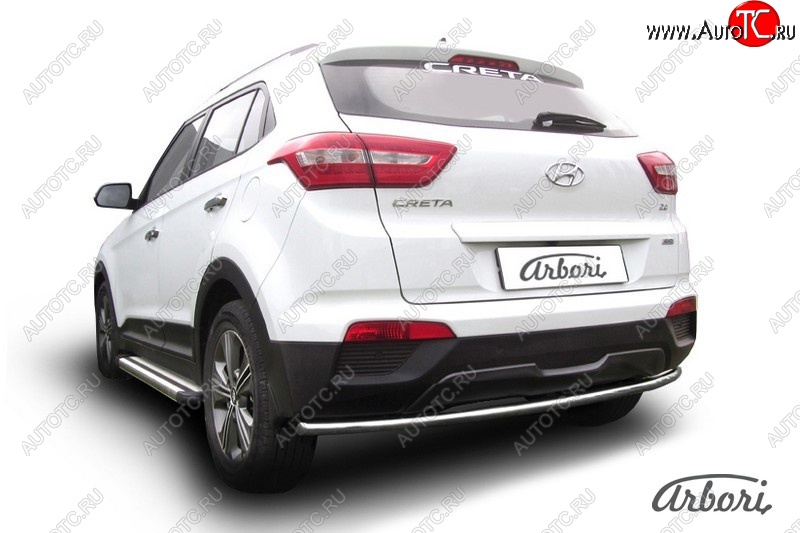19 649 р. Защита заднего бампера Arbori (нержавейка, 1 труба d42 mm).  Hyundai Creta  GS (2015-2021) дорестайлинг, рестайлинг  с доставкой в г. Пермь