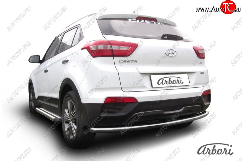 21 999 р. Защита заднего бампера Arbori (нержавейка, 1 труба d57 mm).  Hyundai Creta  GS (2015-2021) дорестайлинг, рестайлинг  с доставкой в г. Пермь