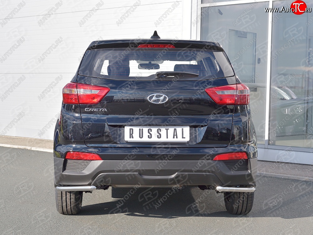 12 599 р. Защита заднего бампера (Ø42 мм уголки, нержавейка) SLITKOFF  Hyundai Creta  GS (2015-2021) дорестайлинг, рестайлинг  с доставкой в г. Пермь