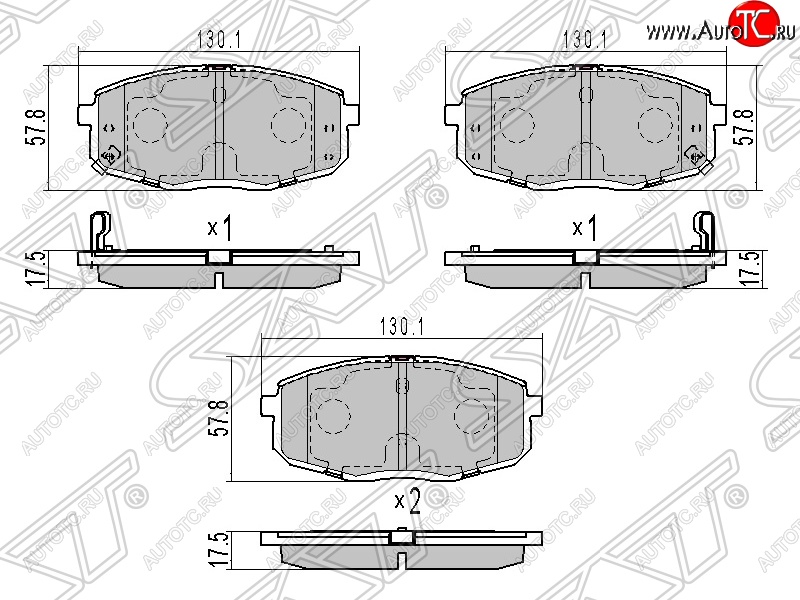 899 р. Колодки тормозные передние SAT Hyundai I30 FD универсал рестайлинг (2010-2012)  с доставкой в г. Пермь