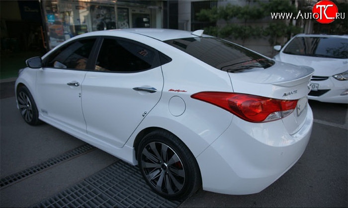 2 349 р. Лип спойлер Tj Hyundai Elantra MD рестайлинг (2013-2016) (Неокрашенный)  с доставкой в г. Пермь