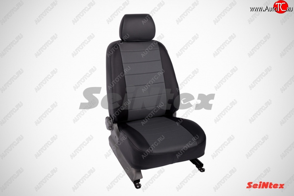 5 999 р. Чехлы для сидений SeiNtex (экокожа, серый цвет)  Hyundai Elantra  MD (2010-2016) дорестайлинг, рестайлинг (черный/серый)  с доставкой в г. Пермь