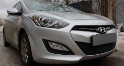 1 839 р. Сетка на бампер Russtal (черная) Hyundai I30 2 GD дорестайлинг универсал (2011-2015)  с доставкой в г. Пермь. Увеличить фотографию 4