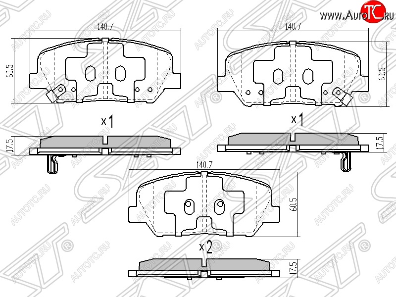 1 339 р. Колодки тормозные SAT (задние) Hyundai I30 2 GD дорестайлинг универсал (2011-2015)  с доставкой в г. Пермь